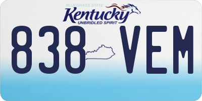 KY license plate 838VEM