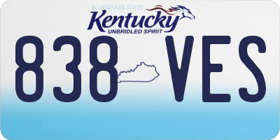 KY license plate 838VES
