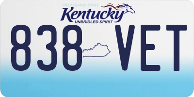 KY license plate 838VET