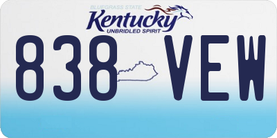 KY license plate 838VEW
