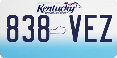 KY license plate 838VEZ