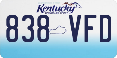 KY license plate 838VFD