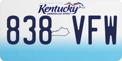 KY license plate 838VFW
