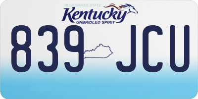 KY license plate 839JCU