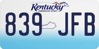 KY license plate 839JFB