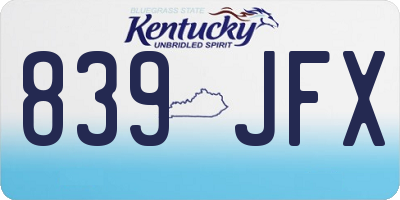 KY license plate 839JFX