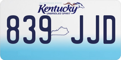 KY license plate 839JJD