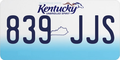 KY license plate 839JJS