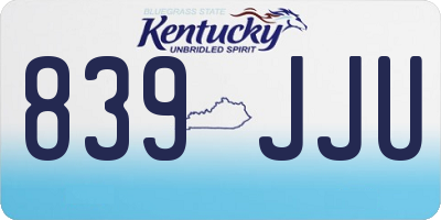 KY license plate 839JJU