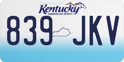 KY license plate 839JKV