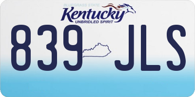 KY license plate 839JLS