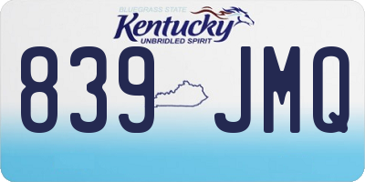 KY license plate 839JMQ