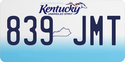 KY license plate 839JMT