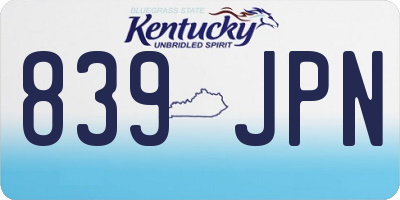 KY license plate 839JPN