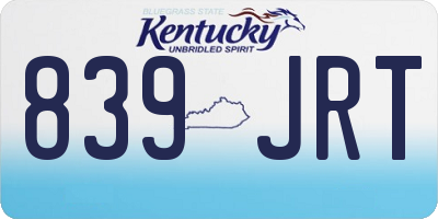 KY license plate 839JRT