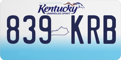 KY license plate 839KRB