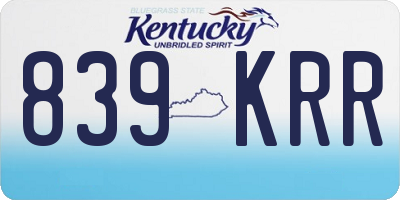 KY license plate 839KRR