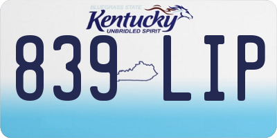 KY license plate 839LIP