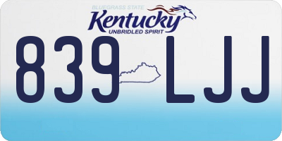 KY license plate 839LJJ