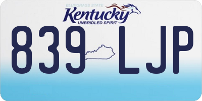 KY license plate 839LJP