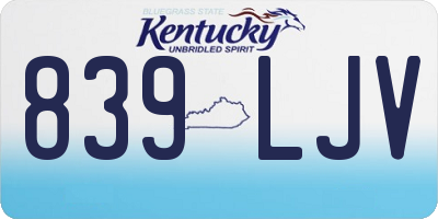 KY license plate 839LJV