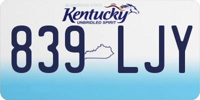KY license plate 839LJY