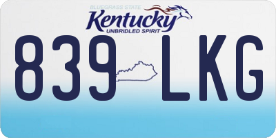 KY license plate 839LKG