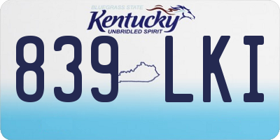 KY license plate 839LKI