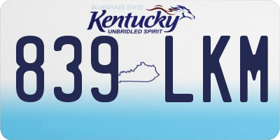KY license plate 839LKM