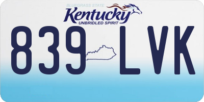 KY license plate 839LVK