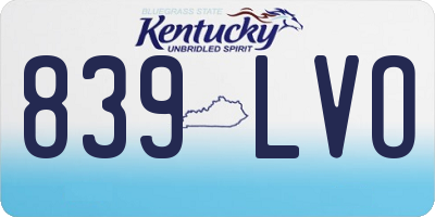 KY license plate 839LVO