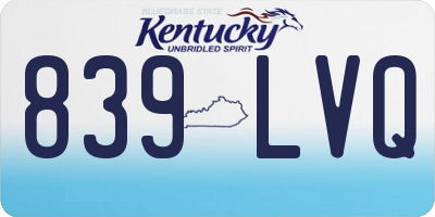 KY license plate 839LVQ