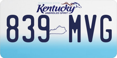 KY license plate 839MVG