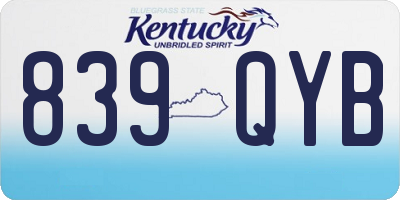 KY license plate 839QYB