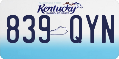 KY license plate 839QYN