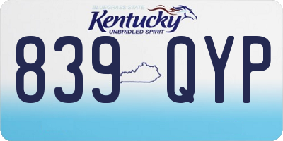 KY license plate 839QYP
