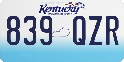 KY license plate 839QZR
