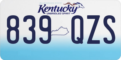 KY license plate 839QZS