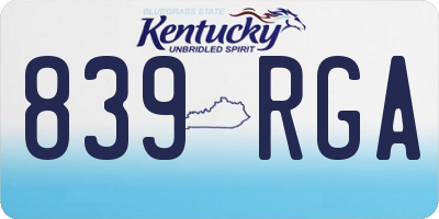 KY license plate 839RGA