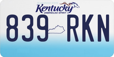 KY license plate 839RKN