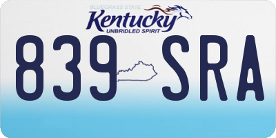 KY license plate 839SRA