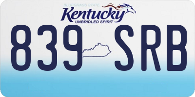KY license plate 839SRB