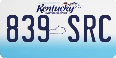 KY license plate 839SRC