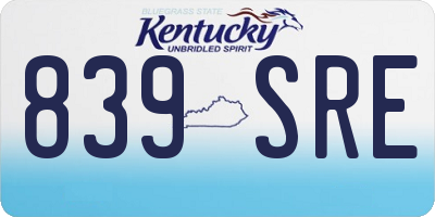 KY license plate 839SRE