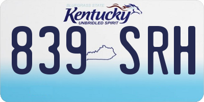 KY license plate 839SRH