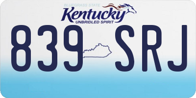 KY license plate 839SRJ