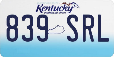 KY license plate 839SRL