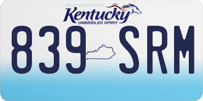 KY license plate 839SRM