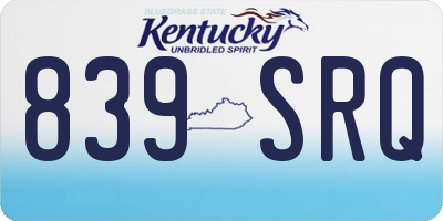 KY license plate 839SRQ