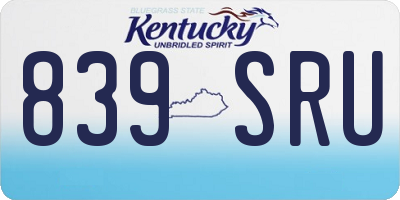 KY license plate 839SRU
